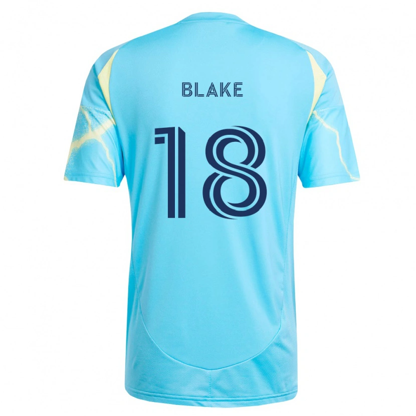 Danxen Barn Andre Blake #18 Ljusblå Svart Ljusgul Bortatröja Matchtröjor 2026/27 Tröjor T-Tröja
