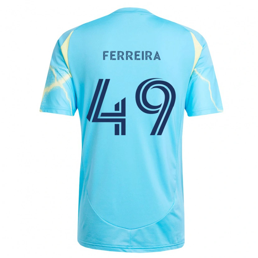 Danxen Barn Willyam Ferreira #49 Ljusblå Svart Ljusgul Bortatröja Matchtröjor 2026/27 Tröjor T-Tröja