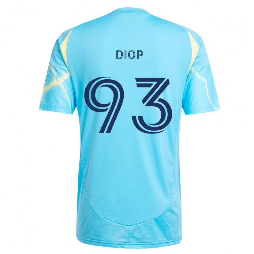 Danxen Barn Abdoulaye Diop #93 Ljusblå Svart Ljusgul Bortatröja Matchtröjor 2026/27 Tröjor T-Tröja