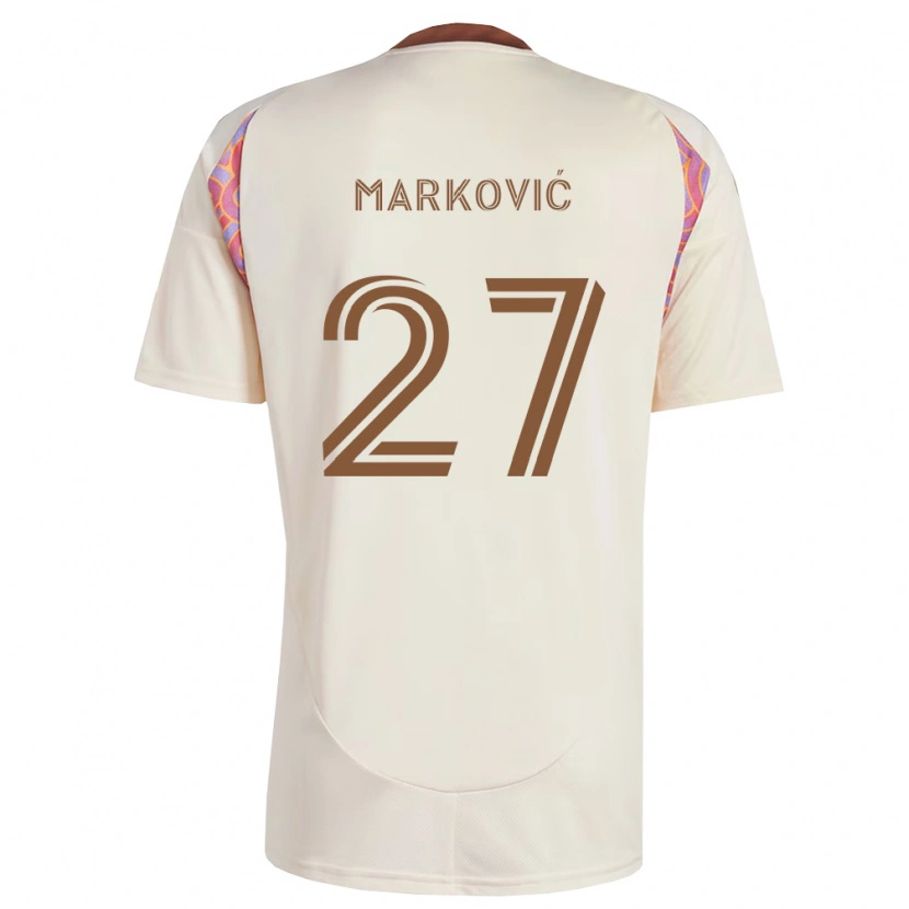 Danxen Barn Nikola Marković #27 Off-White Rosa Bortatröja Matchtröjor 2026/27 Tröjor T-Tröja