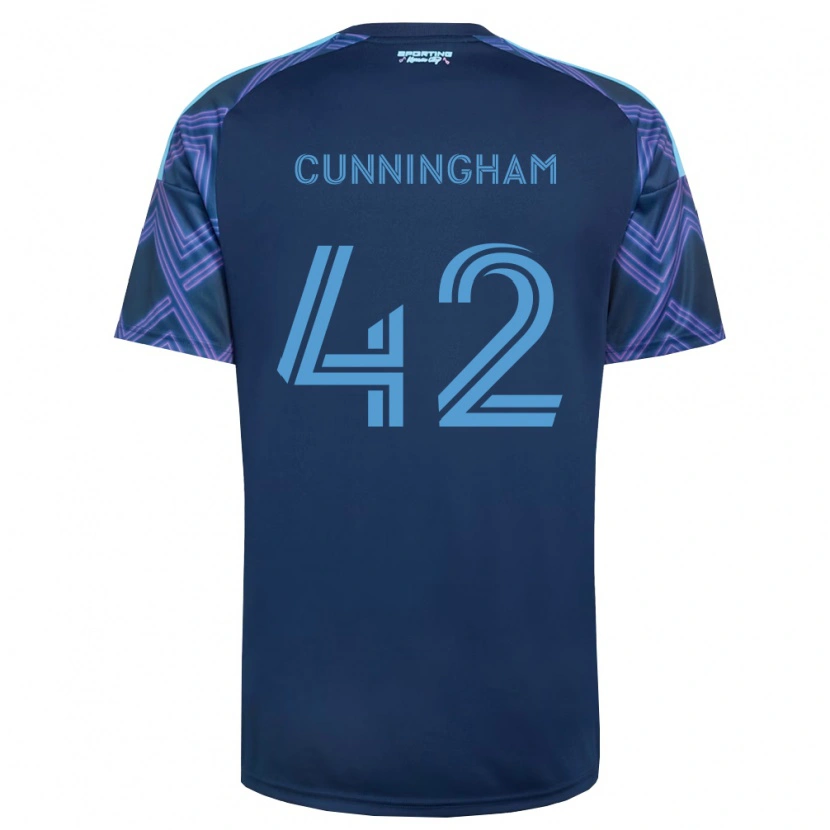 Danxen Barn Alex Cunningham #42 Kungligt Blå Lila Bortatröja Matchtröjor 2026/27 Tröjor T-Tröja