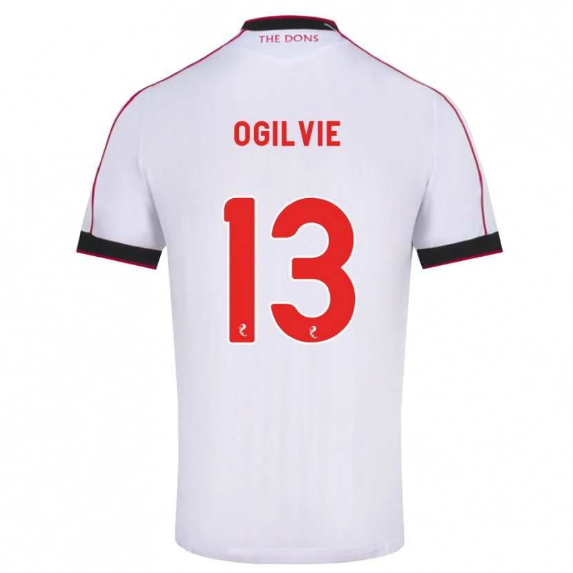 Danxen Barn Francesca Ogilvie #13 Svart Röd Vit Bortatröja Matchtröjor 2026/27 Tröjor T-Tröja