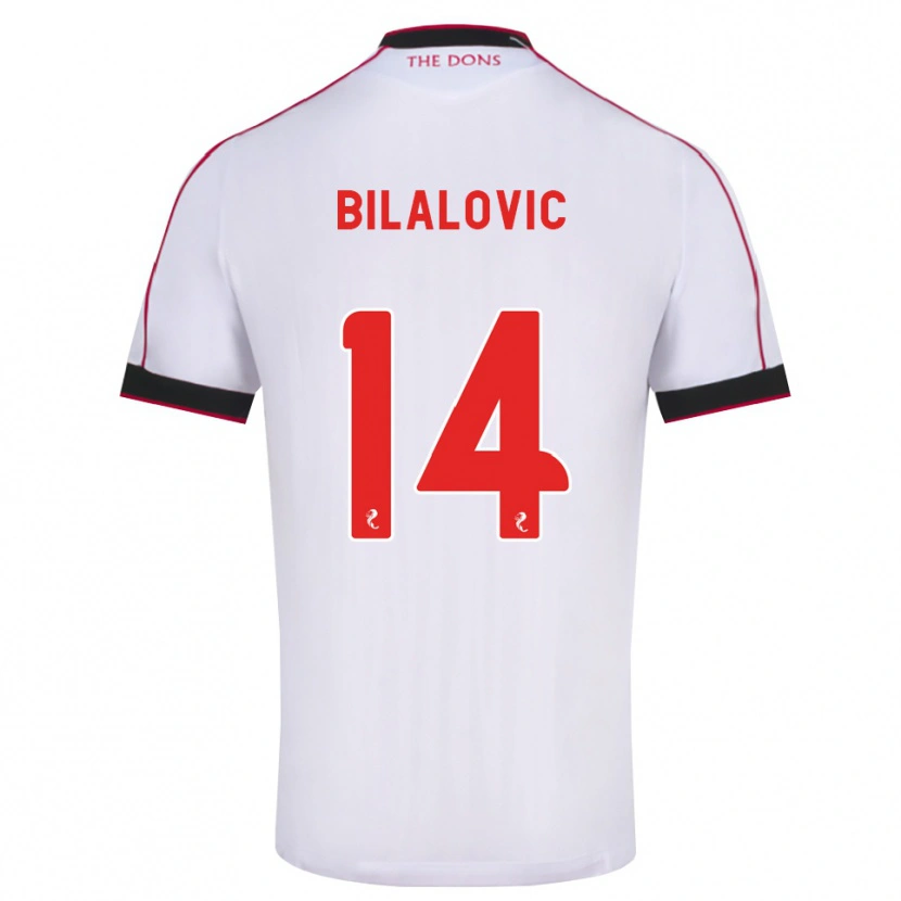 Danxen Barn Kenan Bilalovic #14 Svart Röd Vit Bortatröja Matchtröjor 2026/27 Tröjor T-Tröja