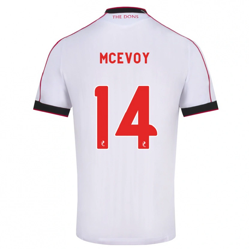 Danxen Barn Holly Mcevoy #14 Svart Röd Vit Bortatröja Matchtröjor 2026/27 Tröjor T-Tröja