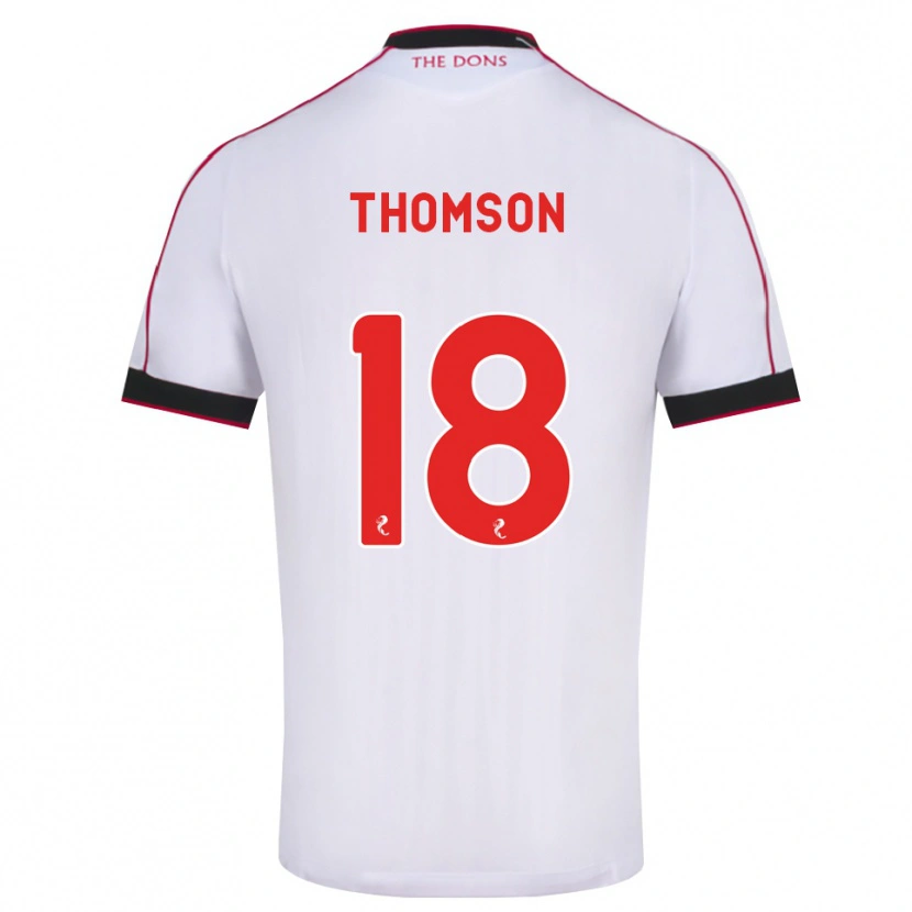 Danxen Barn Eva Thomson #18 Svart Röd Vit Bortatröja Matchtröjor 2026/27 Tröjor T-Tröja