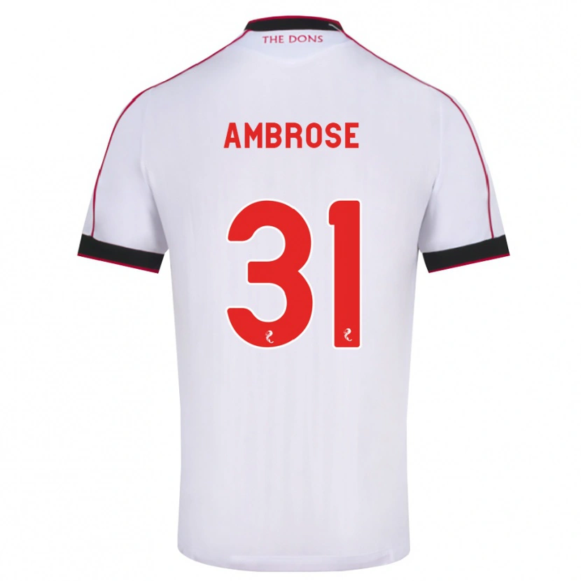 Danxen Barn Peter Ambrose #31 Svart Röd Vit Bortatröja Matchtröjor 2026/27 Tröjor T-Tröja