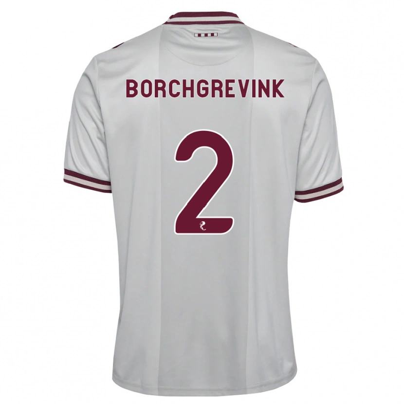 Danxen Barn Christian Borchgrevink #2 Vit Vinröd Bortatröja Matchtröjor 2026/27 Tröjor T-Tröja