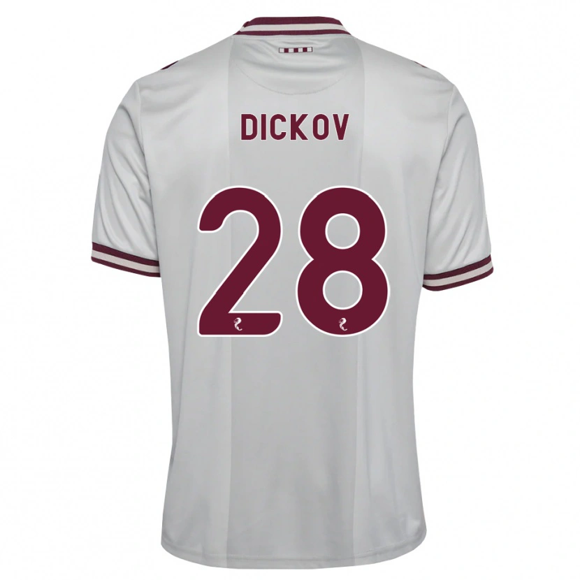 Danxen Barn Sam Dickov #28 Vit Vinröd Bortatröja Matchtröjor 2026/27 Tröjor T-Tröja