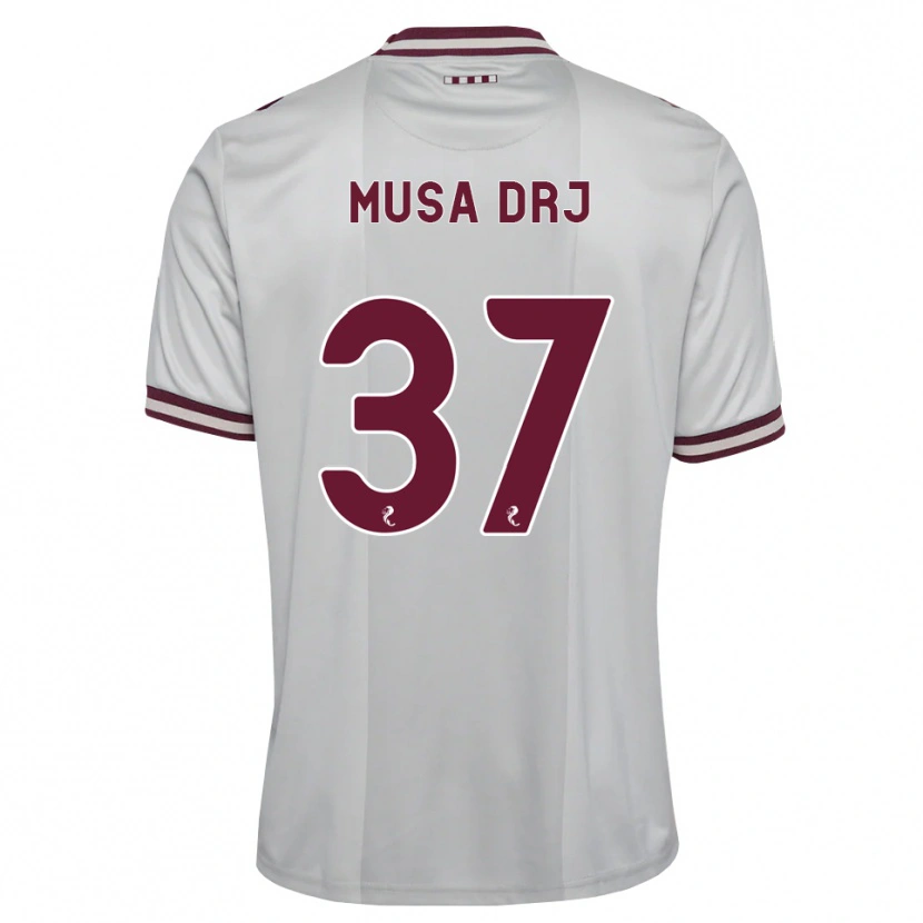 Danxen Barn Musa Drammeh #37 Vit Vinröd Bortatröja Matchtröjor 2026/27 Tröjor T-Tröja