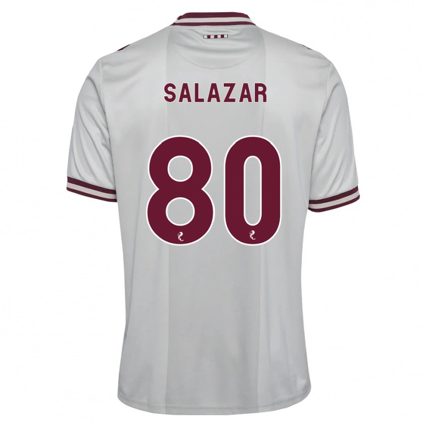 Danxen Barn Andrés Salazar #80 Vit Vinröd Bortatröja Matchtröjor 2026/27 Tröjor T-Tröja