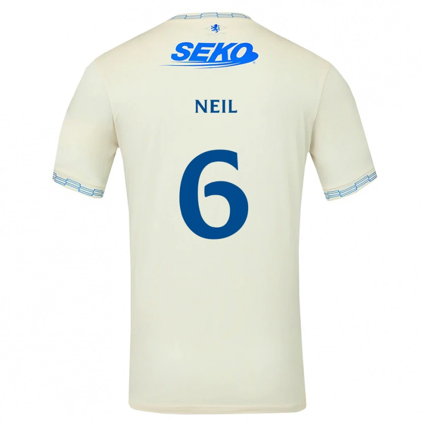 Danxen Barn Dan Neil #6 Djup Himmelsblå Vit Bortatröja Matchtröjor 2026/27 Tröjor T-Tröja