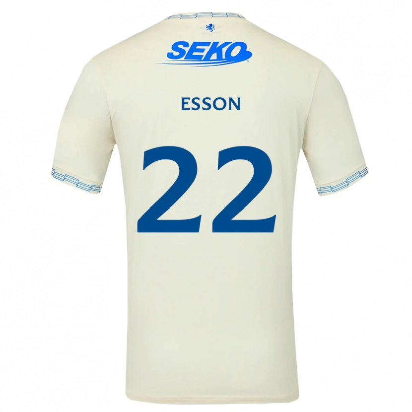 Danxen Barn Victoria Esson #22 Djup Himmelsblå Vit Bortatröja Matchtröjor 2026/27 Tröjor T-Tröja