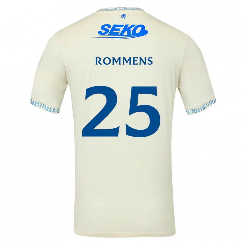 Danxen Barn Tuur Rommens #25 Djup Himmelsblå Vit Bortatröja Matchtröjor 2026/27 Tröjor T-Tröja