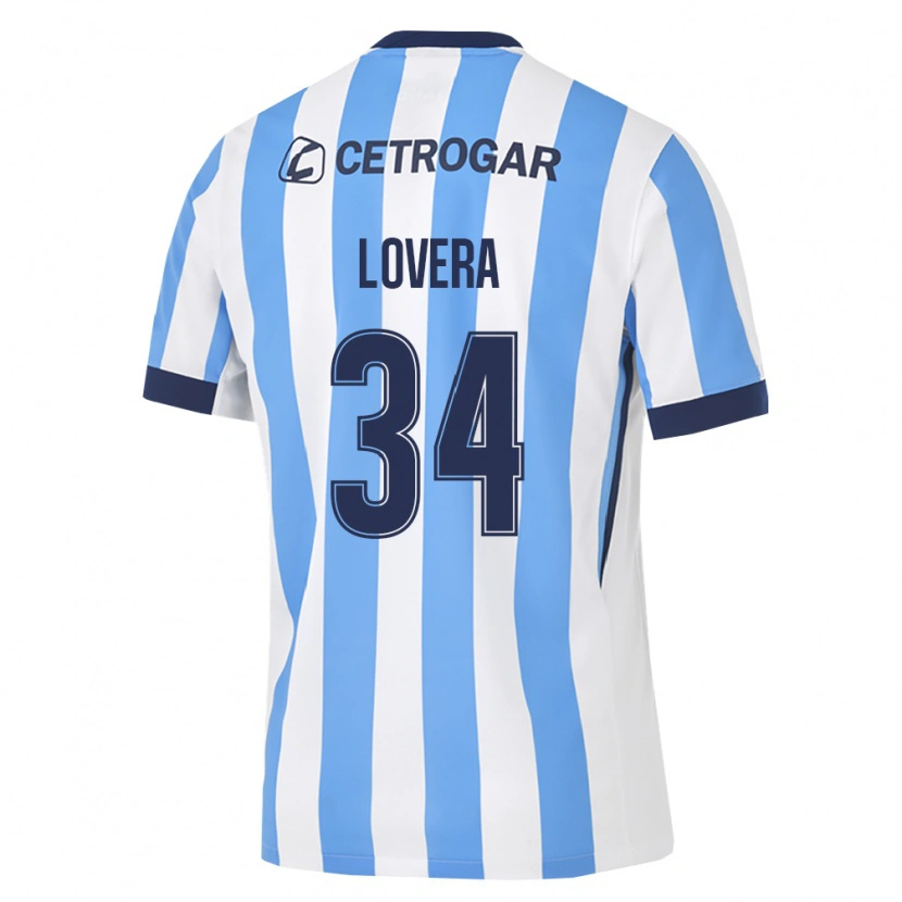Danxen Män Maximiliano Lovera #34 Ljusblå Vit Svart Hemmatröja Matchtröjor 2026/27 Tröjor T-Tröja