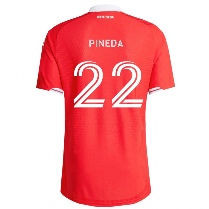 Danxen Män Mauricio Pineda #22 Röd Mörkblå Vit Hemmatröja Matchtröjor 2026/27 Tröjor T-Tröja