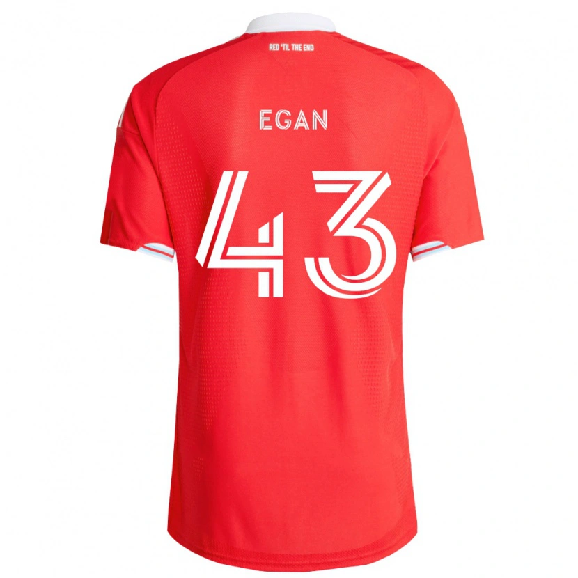 Danxen Män Noah Egan #43 Röd Mörkblå Vit Hemmatröja Matchtröjor 2026/27 Tröjor T-Tröja
