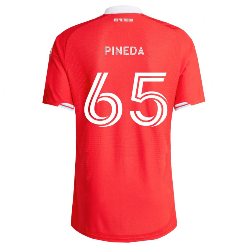 Danxen Män Oscar Pineda #65 Röd Mörkblå Vit Hemmatröja Matchtröjor 2026/27 Tröjor T-Tröja