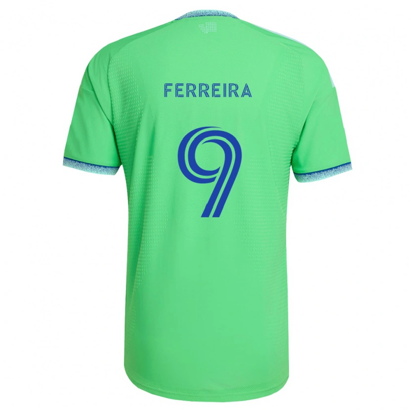 Danxen Män Jesús Ferreira #9 Grön Ljusblå Hemmatröja Matchtröjor 2026/27 Tröjor T-Tröja