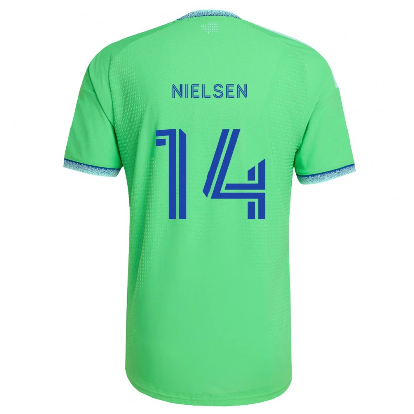 Danxen Män Taylor Nielsen #14 Grön Ljusblå Hemmatröja Matchtröjor 2026/27 Tröjor T-Tröja