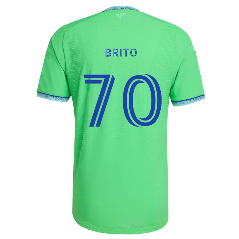 Danxen Män Kelvin-Luis Brito #70 Grön Ljusblå Hemmatröja Matchtröjor 2026/27 Tröjor T-Tröja