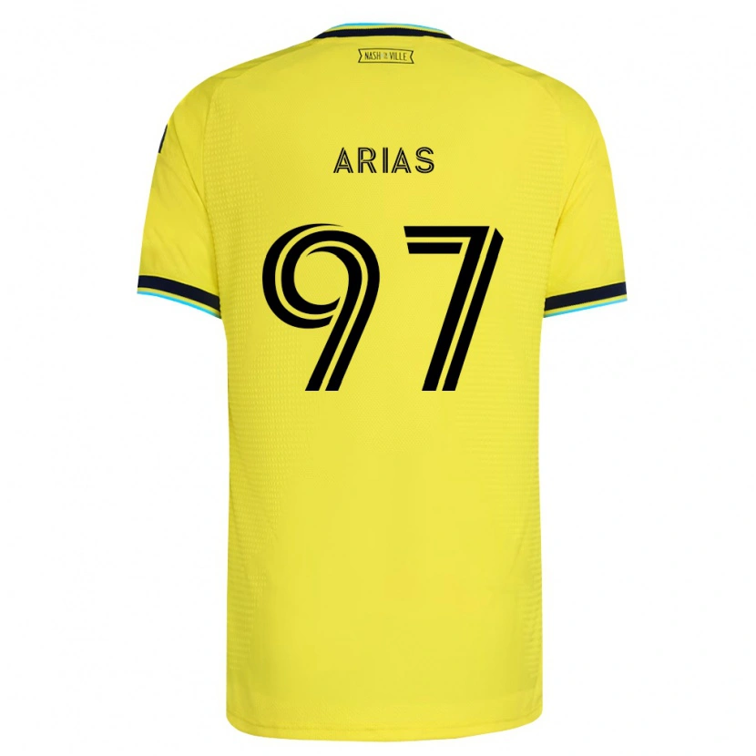 Danxen Män Emmanuel Arias #97 Ljusgul Marinblå Hemmatröja Matchtröjor 2026/27 Tröjor T-Tröja