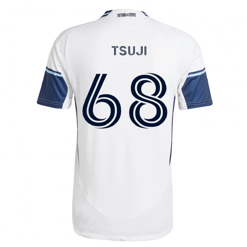 Danxen Män Yuma Tsuji #68 Vit Kungligt Blå Hemmatröja Matchtröjor 2026/27 Tröjor T-Tröja