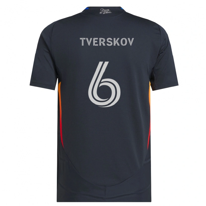 Danxen Män Jeppe Tverskov #6 Mörkgrå Röd Hemmatröja Matchtröjor 2026/27 Tröjor T-Tröja