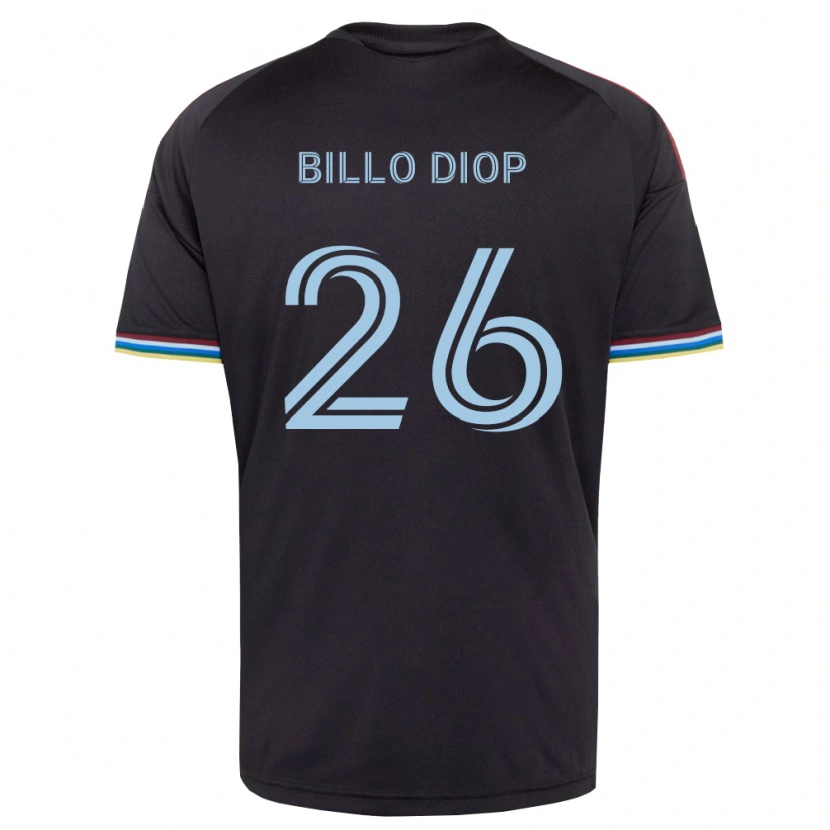 Danxen Män Mamadou Billo Diop #26 Svart Himmelsblå Hemmatröja Matchtröjor 2026/27 Tröjor T-Tröja