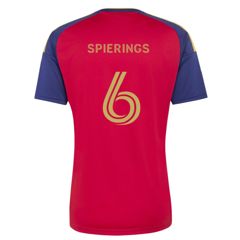 Danxen Män Stijn Spierings #6 Kungligt Blå Brun Röd Hemmatröja Matchtröjor 2026/27 Tröjor T-Tröja