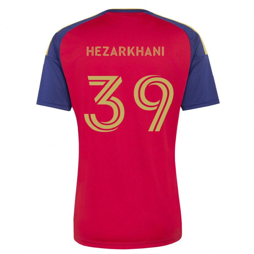 Danxen Män Aiden Hezarkhani #39 Kungligt Blå Brun Röd Hemmatröja Matchtröjor 2026/27 Tröjor T-Tröja