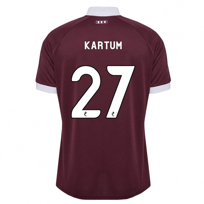 Danxen Män Sander Kartum #27 Vinröd Vit Hemmatröja Matchtröjor 2026/27 Tröjor T-Tröja