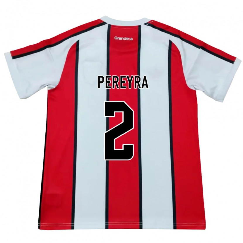 Danxen Män Cirilo Pereyra #2 Vit Röd Svart Bortatröja Matchtröjor 2026/27 Tröjor T-Tröja