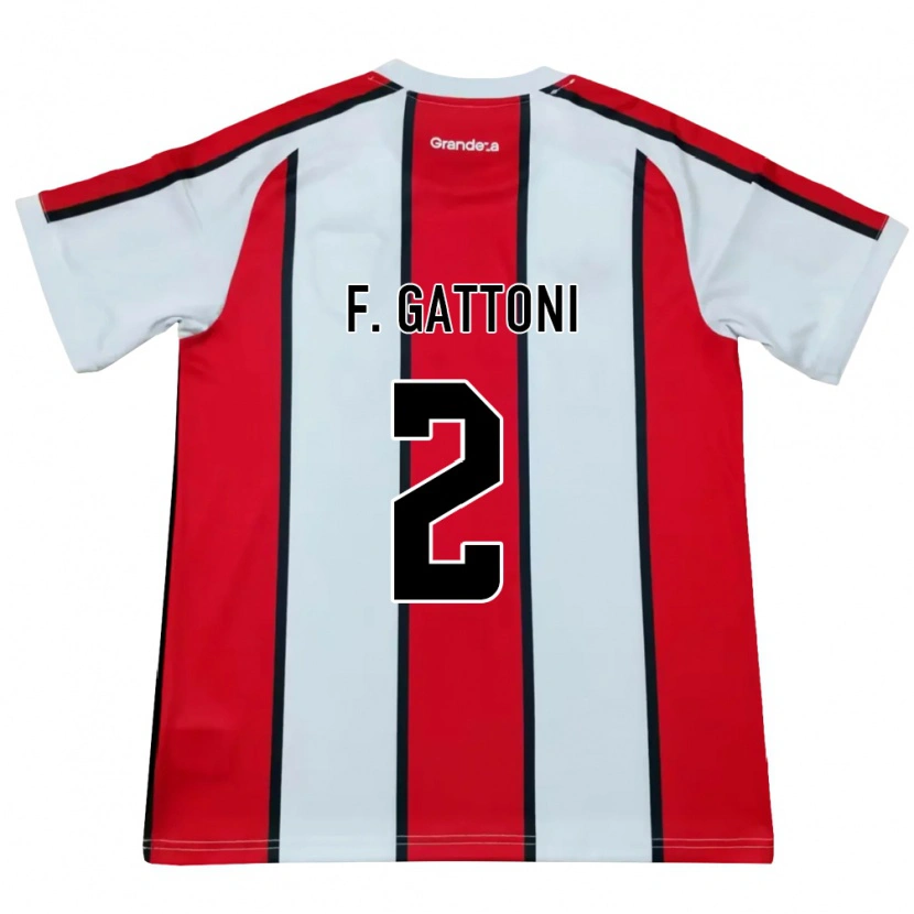 Danxen Män Federico Gattoni #2 Vit Röd Svart Bortatröja Matchtröjor 2026/27 Tröjor T-Tröja