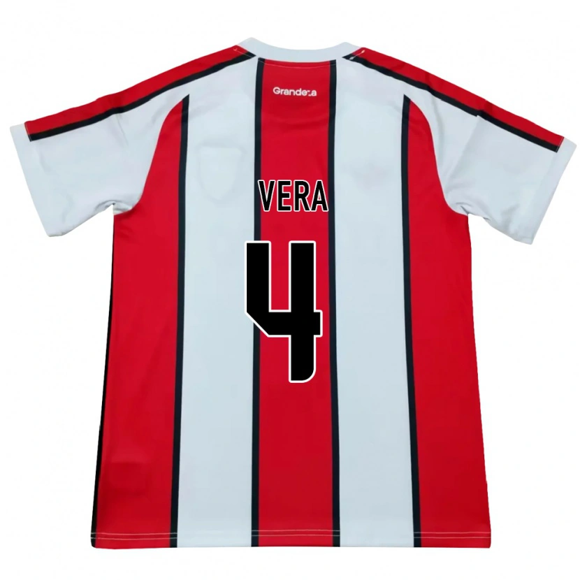 Danxen Män Lautaro Vera #4 Vit Röd Svart Bortatröja Matchtröjor 2026/27 Tröjor T-Tröja