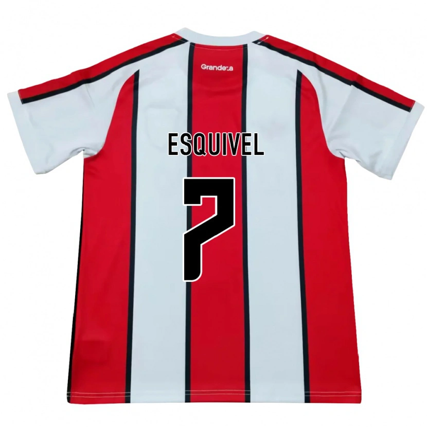 Danxen Män Felipe Esquivel #7 Vit Röd Svart Bortatröja Matchtröjor 2026/27 Tröjor T-Tröja