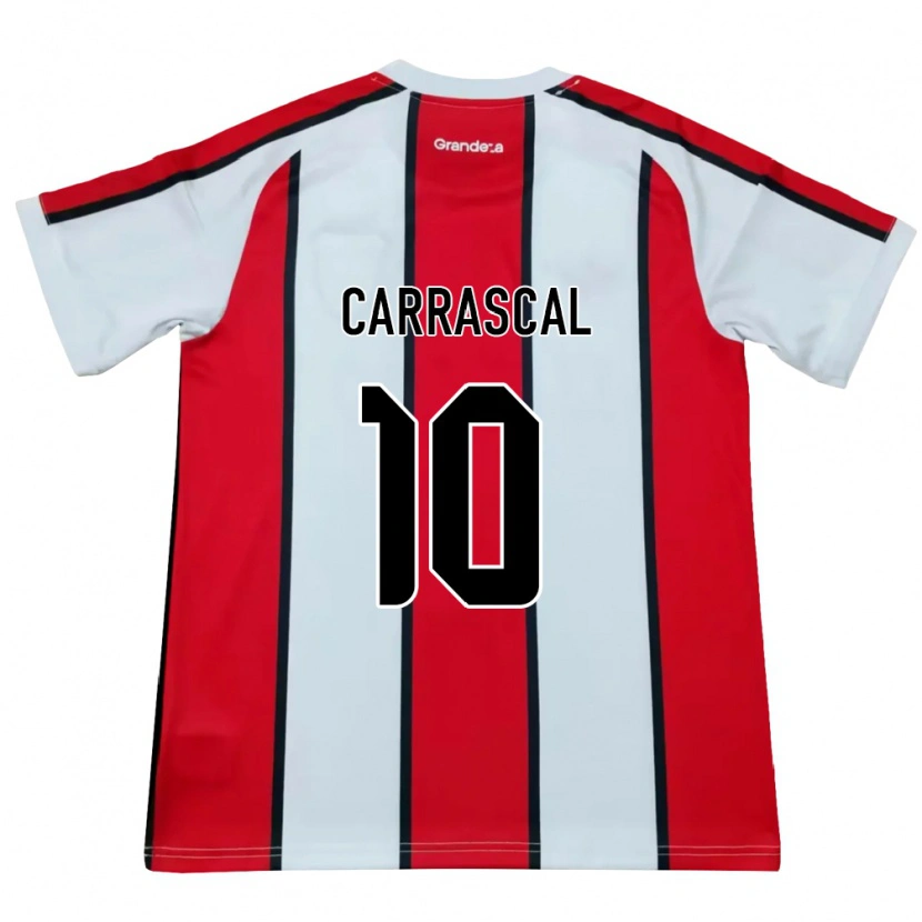 Danxen Män Jorge Carrascal #10 Vit Röd Svart Bortatröja Matchtröjor 2026/27 Tröjor T-Tröja