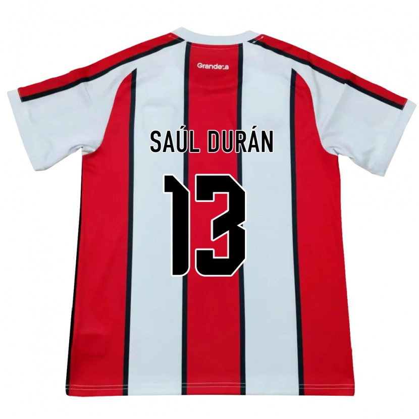 Danxen Män Saúl Durán #13 Vit Röd Svart Bortatröja Matchtröjor 2026/27 Tröjor T-Tröja