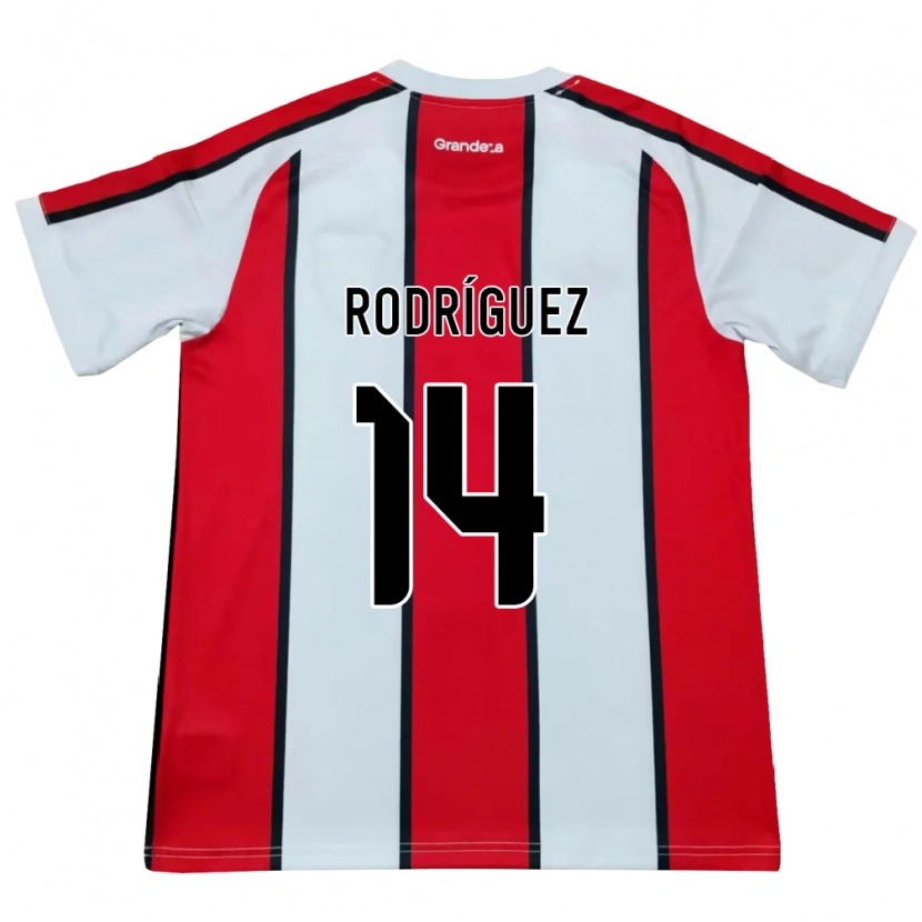 Danxen Män Benjamín Rodríguez #14 Vit Röd Svart Bortatröja Matchtröjor 2026/27 Tröjor T-Tröja