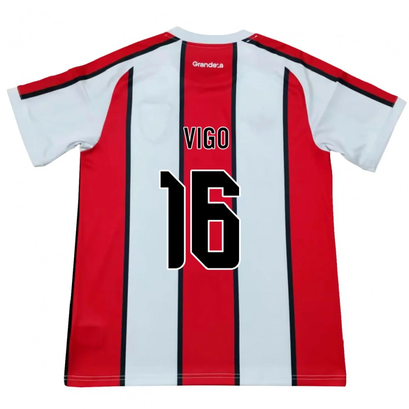 Danxen Män Alex Vigo #16 Vit Röd Svart Bortatröja Matchtröjor 2026/27 Tröjor T-Tröja