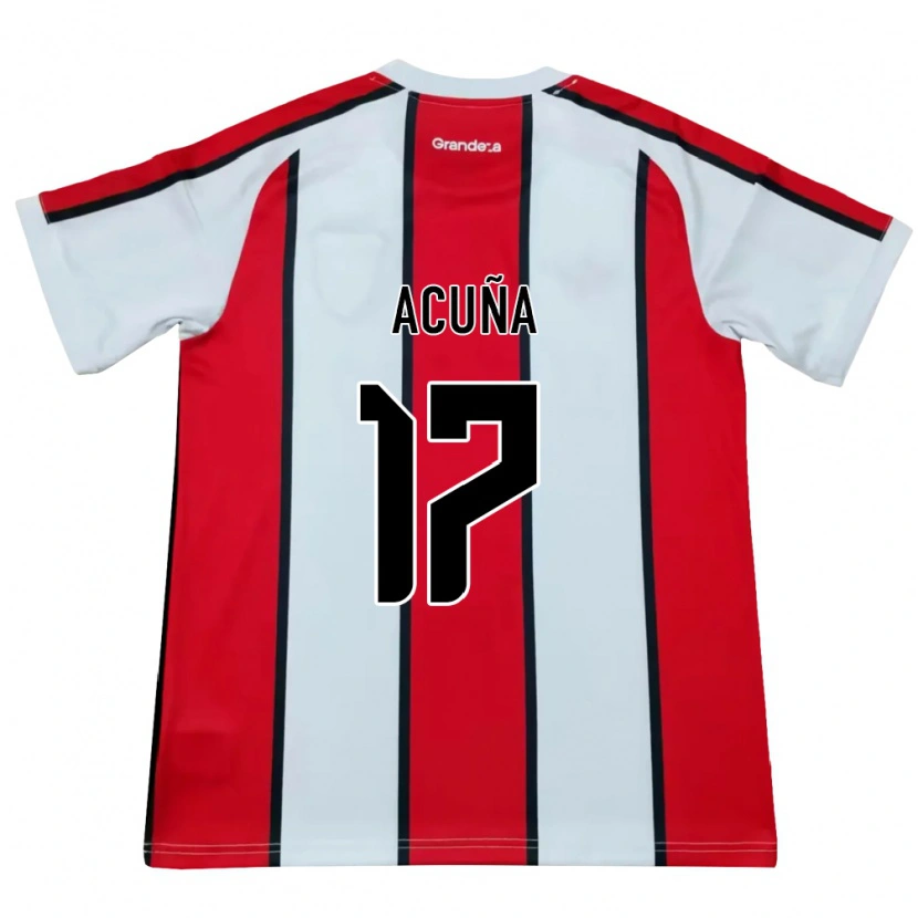Danxen Män Ayelén Acuña #17 Vit Röd Svart Bortatröja Matchtröjor 2026/27 Tröjor T-Tröja