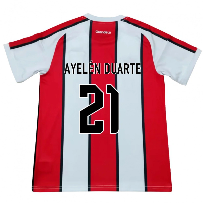 Danxen Män Camila Ayelén Duarte #21 Vit Röd Svart Bortatröja Matchtröjor 2026/27 Tröjor T-Tröja