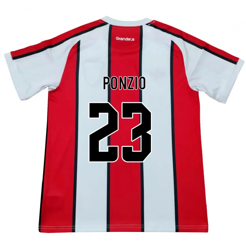 Danxen Män Leonardo Ponzio #23 Vit Röd Svart Bortatröja Matchtröjor 2026/27 Tröjor T-Tröja