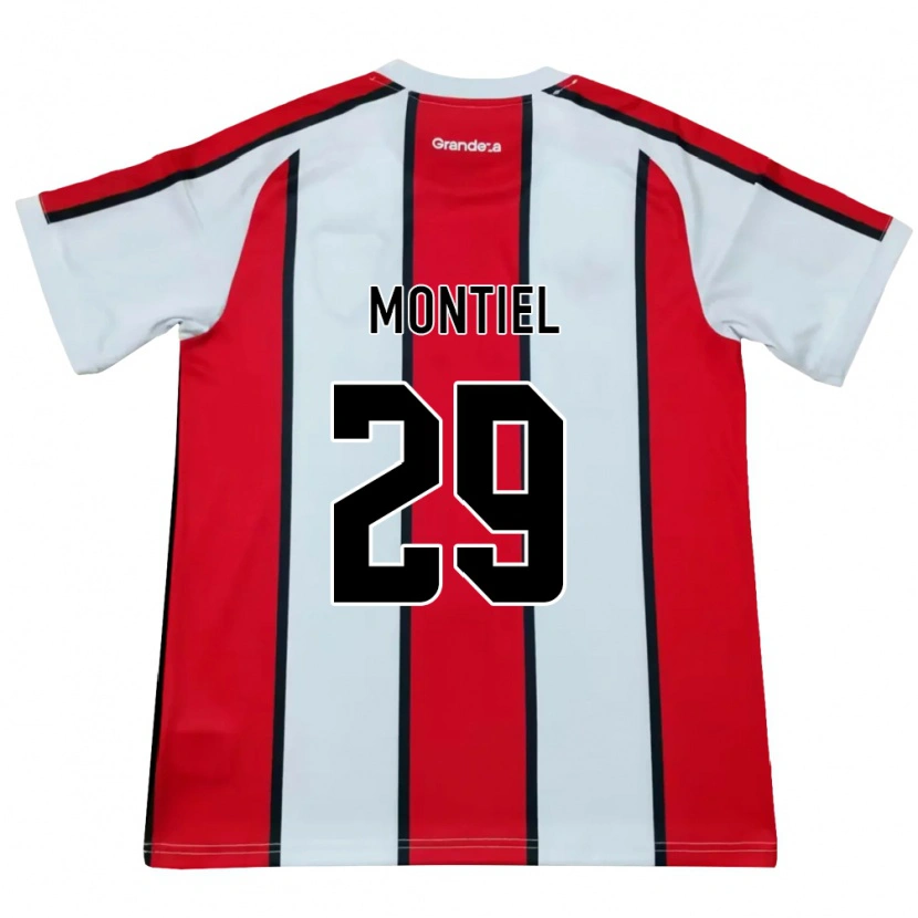 Danxen Män Gonzalo Montiel #29 Vit Röd Svart Bortatröja Matchtröjor 2026/27 Tröjor T-Tröja