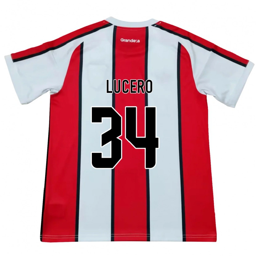 Danxen Män Daniel Lucero #34 Vit Röd Svart Bortatröja Matchtröjor 2026/27 Tröjor T-Tröja