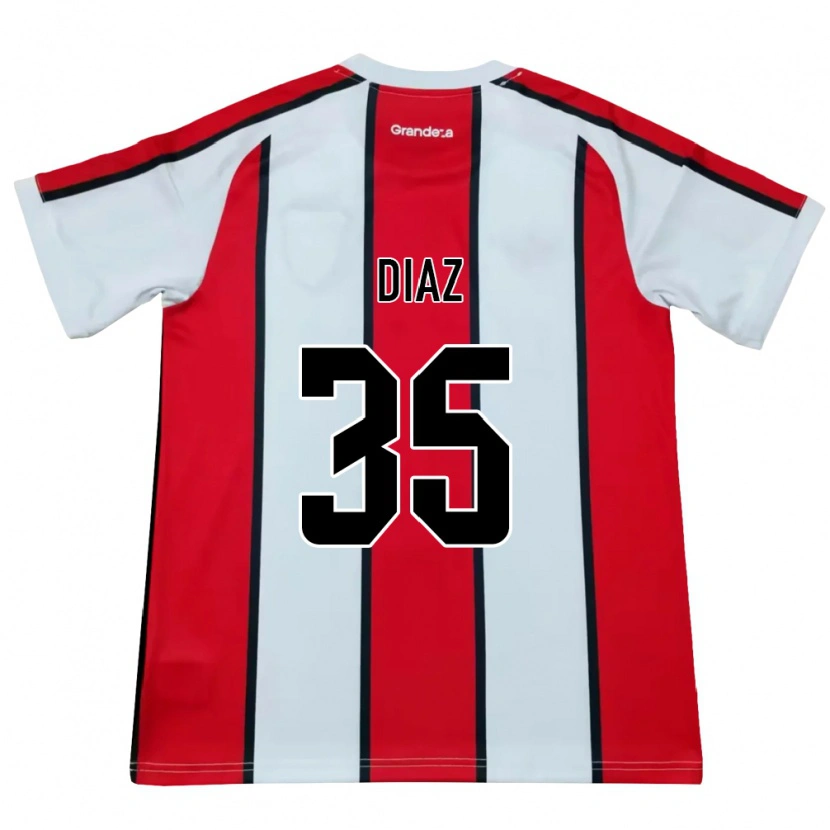 Danxen Män Leonardo Diaz #35 Vit Röd Svart Bortatröja Matchtröjor 2026/27 Tröjor T-Tröja