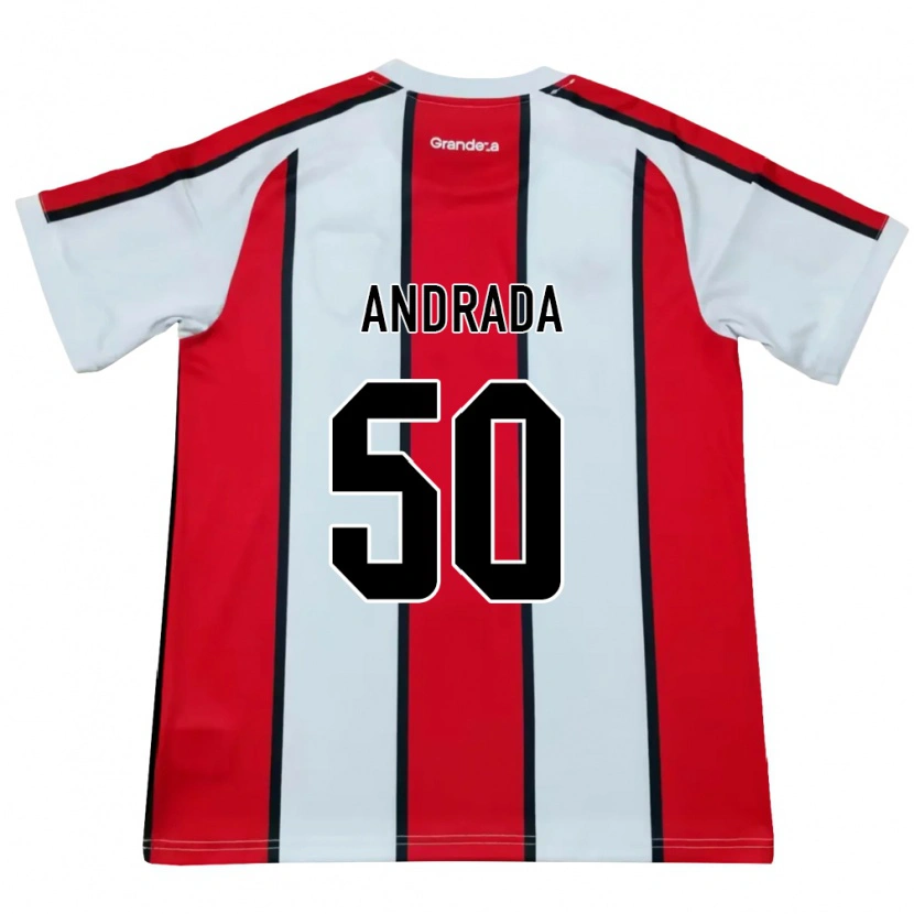 Danxen Män Tobías Andrada #50 Vit Röd Svart Bortatröja Matchtröjor 2026/27 Tröjor T-Tröja