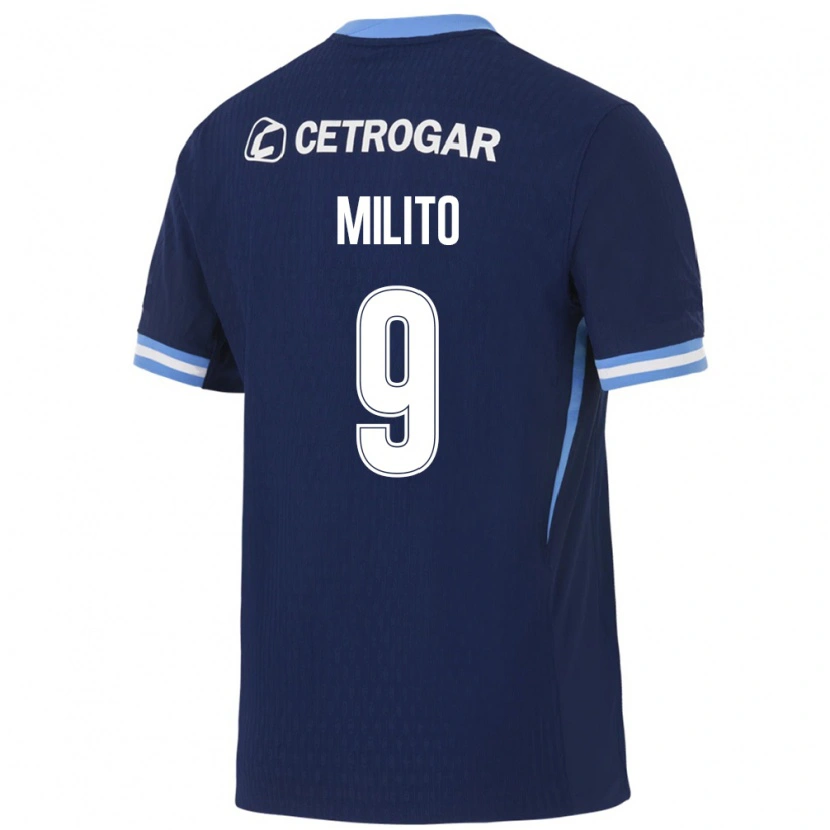Danxen Män Leandro Milito #9 Kungligt Blå Ljusblå Vit Bortatröja Matchtröjor 2026/27 Tröjor T-Tröja