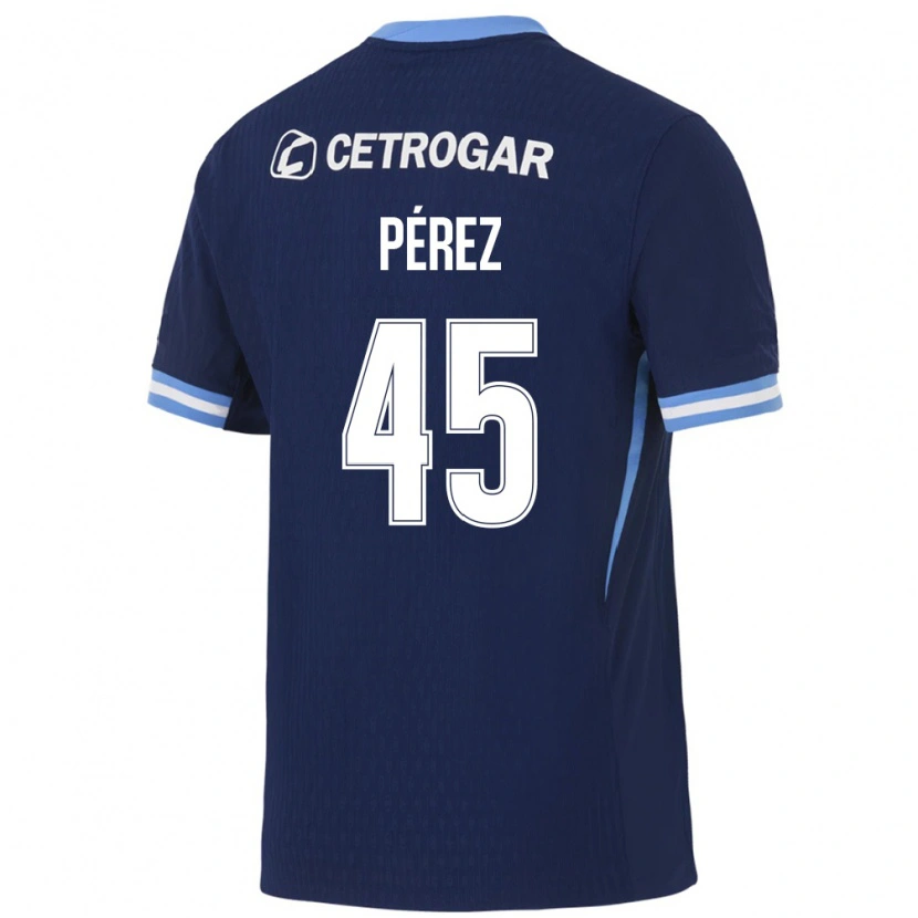 Danxen Män Ezequiel Pérez #45 Kungligt Blå Ljusblå Vit Bortatröja Matchtröjor 2026/27 Tröjor T-Tröja