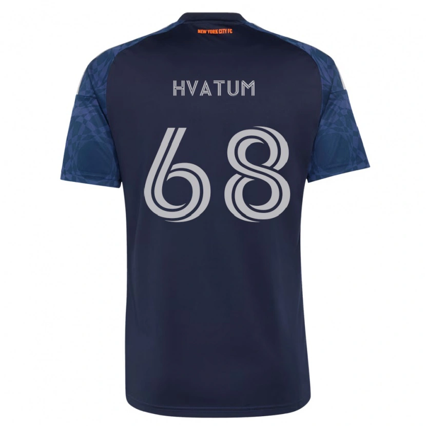 Danxen Män Henrik Hvatum #68 Mörkblå Vit Bortatröja Matchtröjor 2026/27 Tröjor T-Tröja