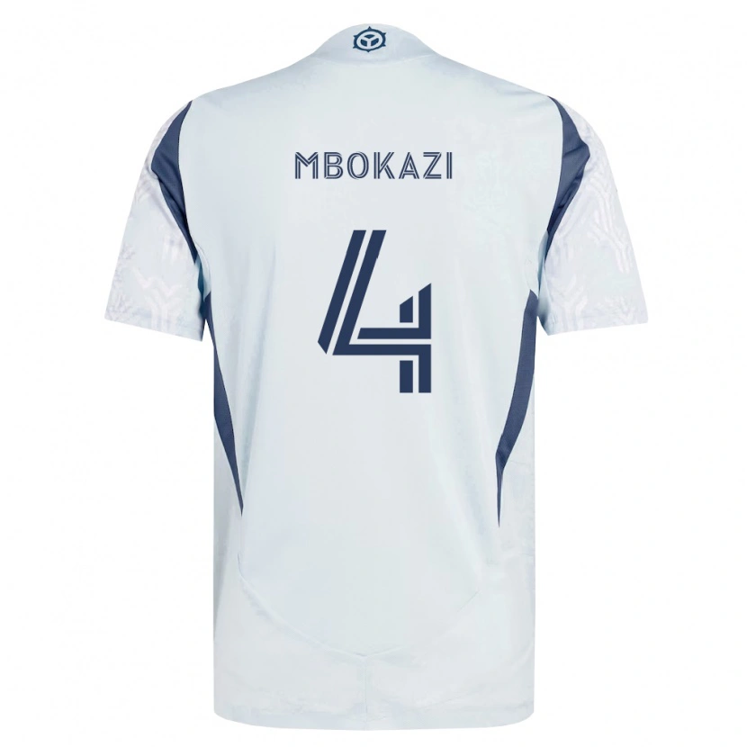 Danxen Män Mbekezeli Mbokazi #4 Blågrå Vit Bortatröja Matchtröjor 2026/27 Tröjor T-Tröja